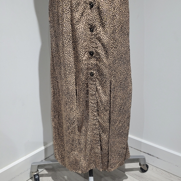 Dex Women's Sweetheart Neck Leopard Spot Buttoned Maxi Dress Small Brown Black - Picture 7 of 11